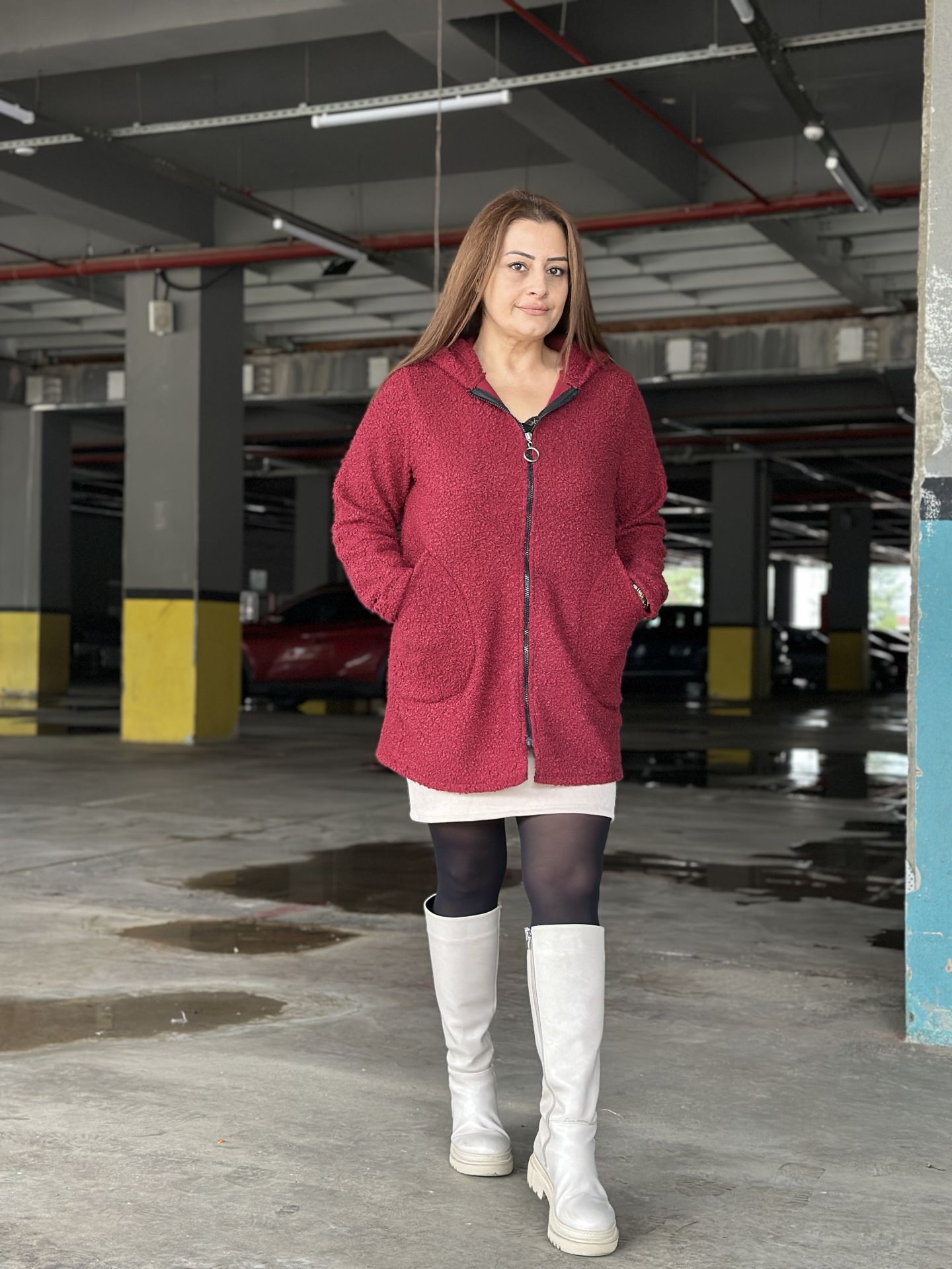 Buklet bordo hırka